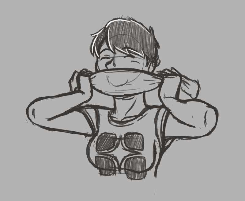 *Sketch* Alex Self-Gagging