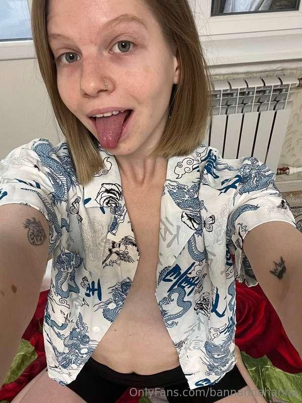 Oh, look at me, I'm such a rebel😈sticking my tongue out at y..