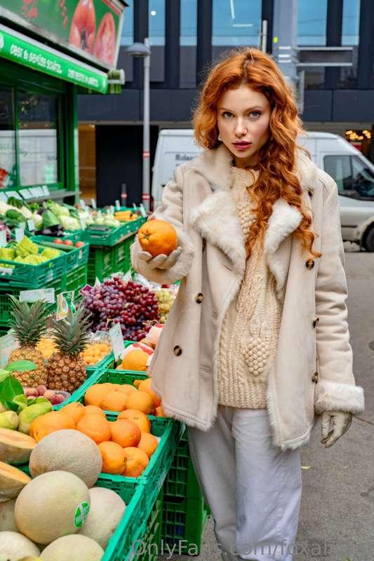 I love buying fruit at the market, it looks especially juicy..