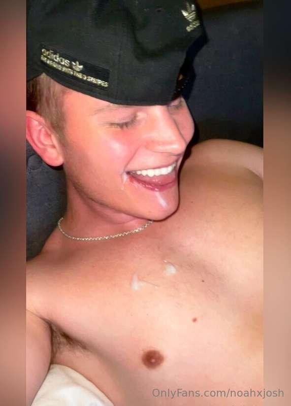 Josh's new favorite hobby? Turning my face into his personal..