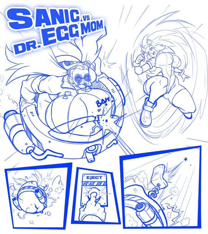 SANIC vs dr. EGG MOM first sketches!