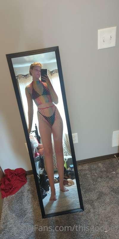 Help me decide which swimsuit I should wear under this rainb..