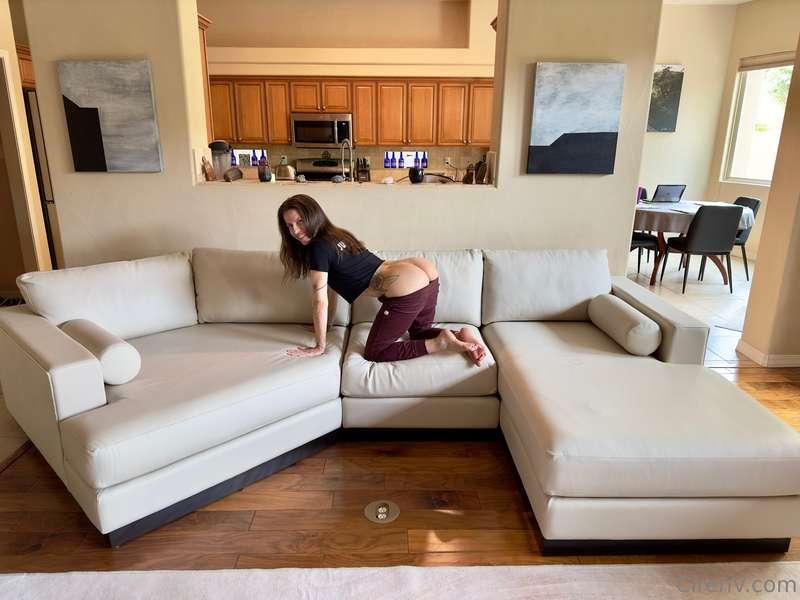 Our new couch got delivered today. Now @cirenv needs to get ..