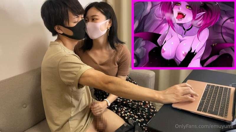 Fucked while playing a Hentai Video Game!! She started my Di..