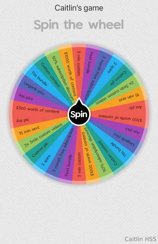 Welcome to Caitlin’s WHEEL 🔥

WIN CUSTOMS, PICS, CONTENT, an..