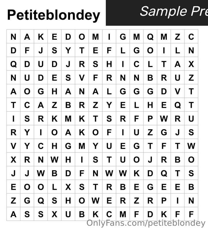 This weeks game is a word search! 
There are 10 words to fin..