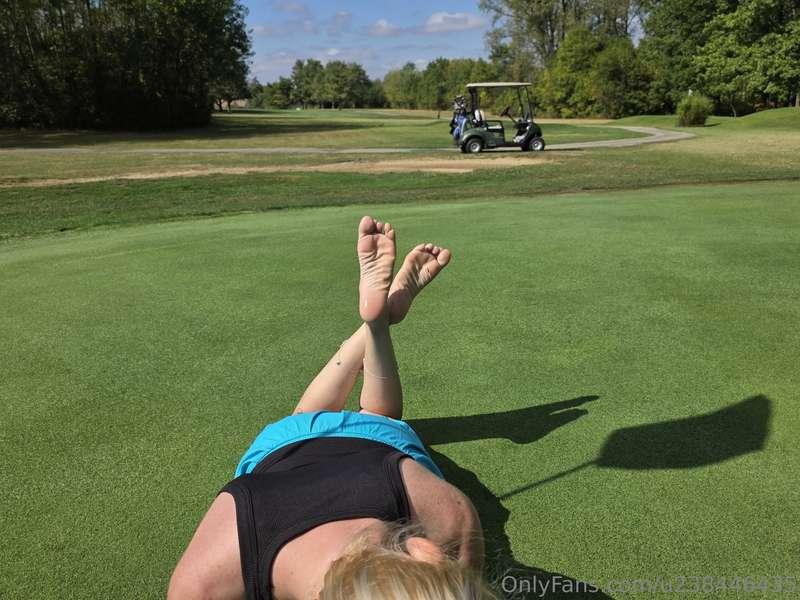 I love golfing and showing my feet off. Golfers really love ..