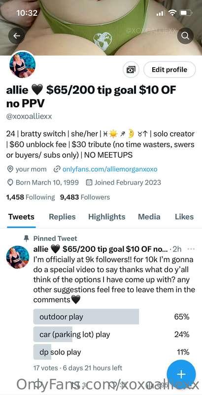 go vote on my twt and let me know what you want to see!