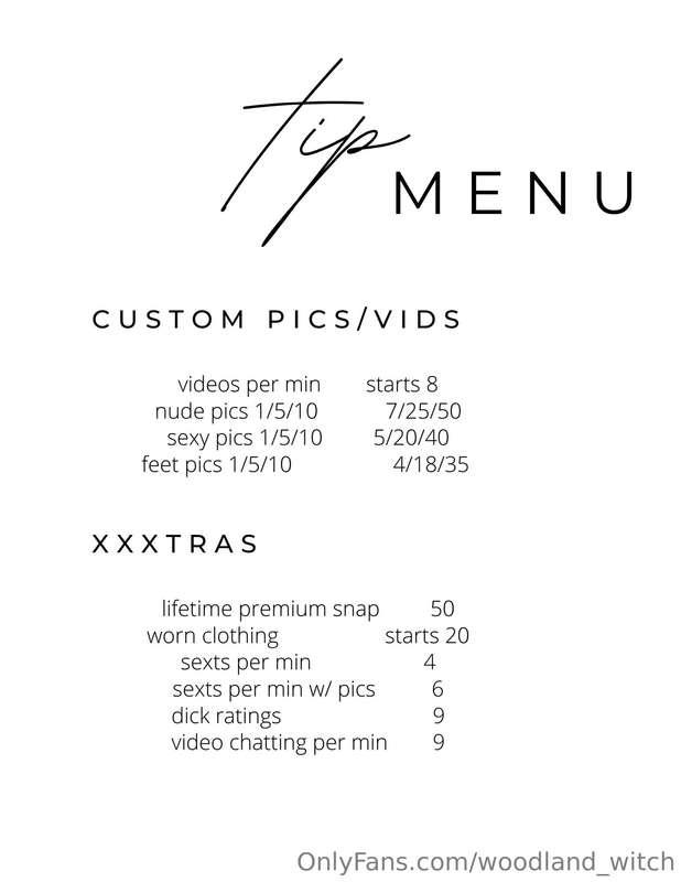 updated tip menu :)if you want extra time/ attention you hav..