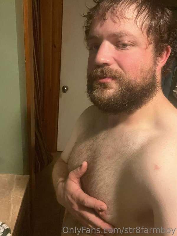 Quick shower after late night barn checks