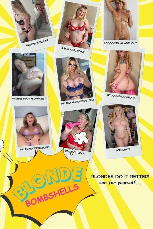 Nine of the naughtiest blondes on OF are ready to prove to y..