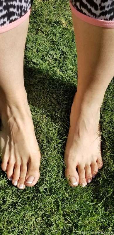 My Feet in some fresh grass, don't you wish your face was un..