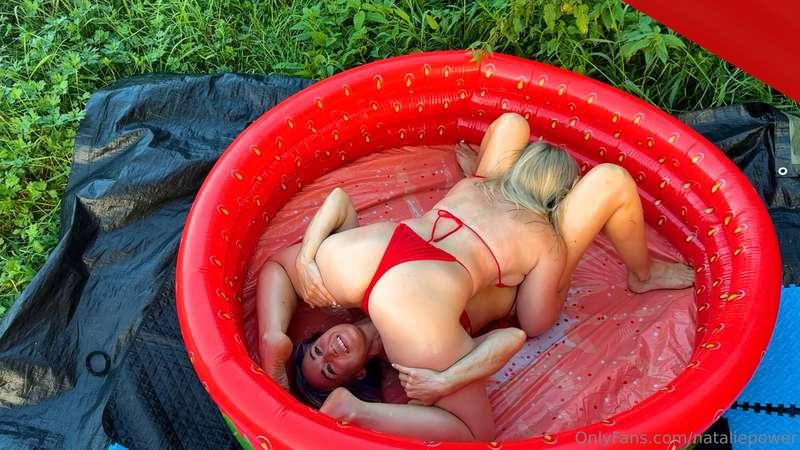 Ready for some slippery fun? 💦 Watch me and Dina go head-to-..