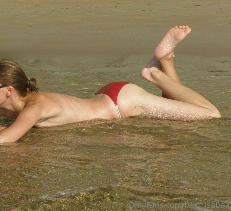 Topless relax on the beach