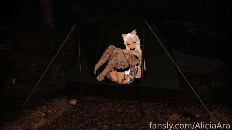 Im back from an overnight camping trip! The tent seemed a little small but just big enough for you to come in and cum in me :p