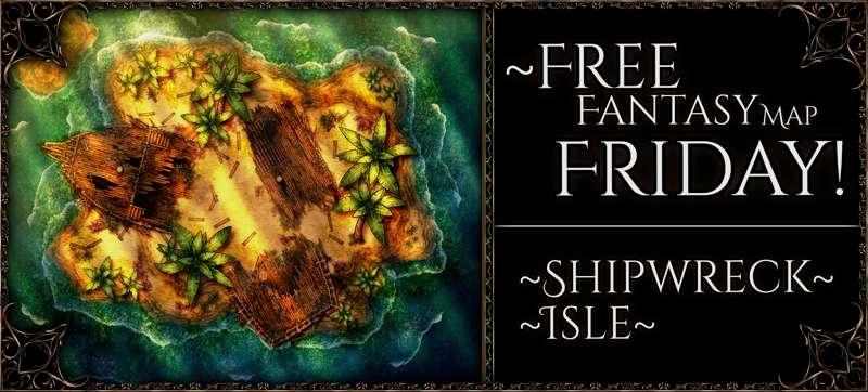 {Free Fantasy Map Friday: Shipwreck Isle} 50x38