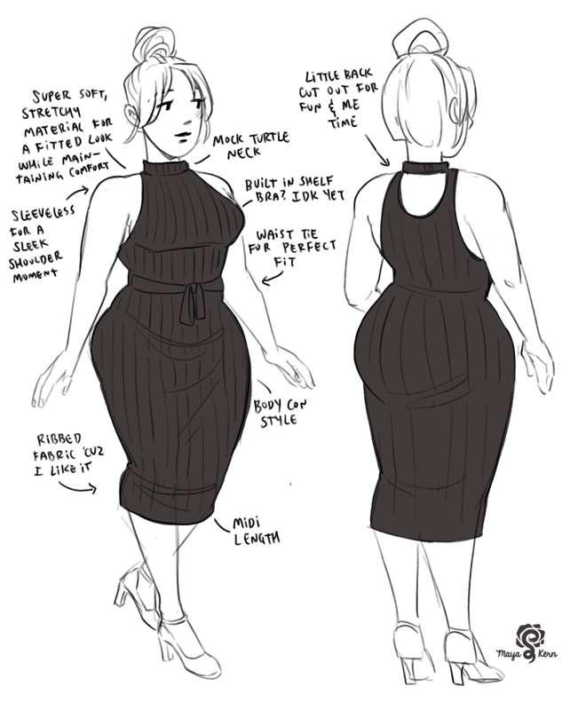 bodycon dress sketch