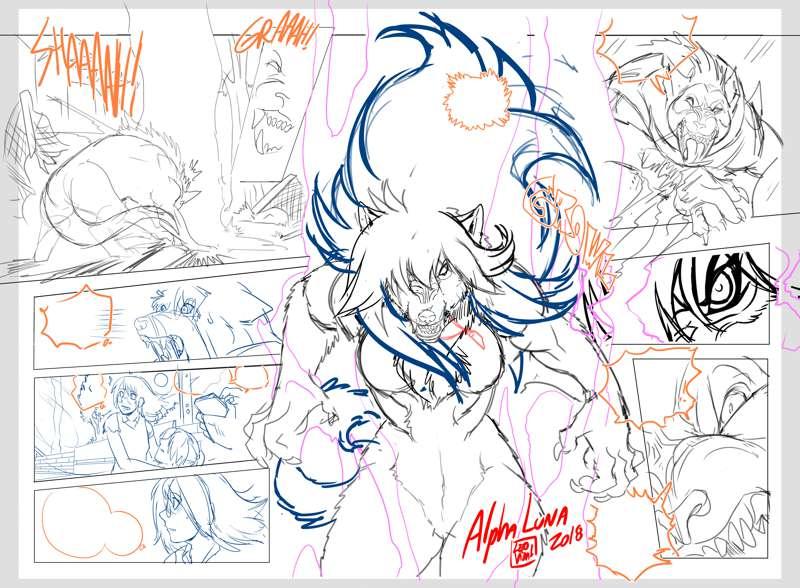 Alpha Luna Ch5 (Page 40 & 41) Sketch