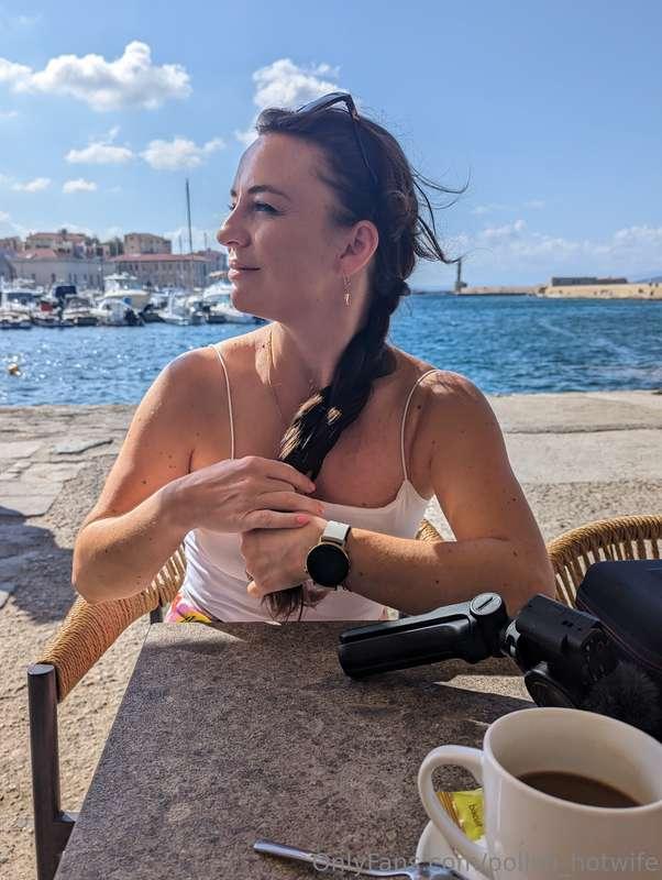 Coffee time, as we sit in the port enjoying the views xx