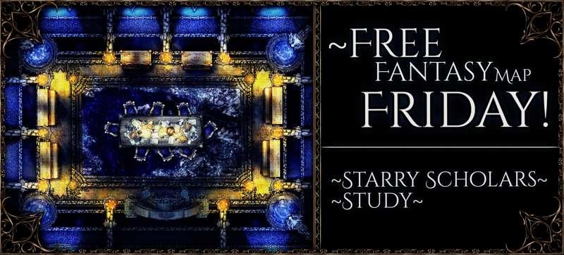 {Free Fantasy Map Friday: Starry Scholars Study} 40x30