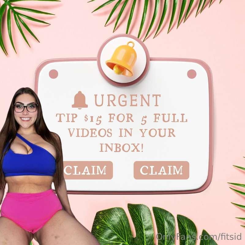 🚨URGENT ONE FAN ONLY 🚨 5 FULL VIDS SENT TO YOU 🫵🏼 😉 but only..