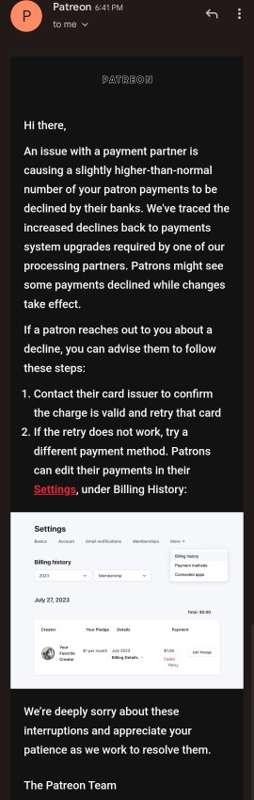 Update #2 About Payments Being Declined
