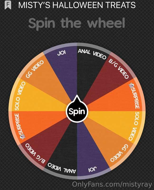 spooky spin the wheel 👻 no tricks here, all treats! 🍬 are yo..