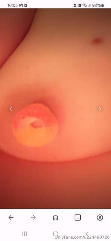 Suck this off my nipple then suck it hard baby xx