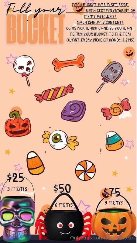 Trick or treat! 🍬 🍫 Come fill your bucket with sweet treats!..