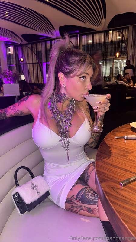 Dressed in white, sipping something strong… ready to make th..
