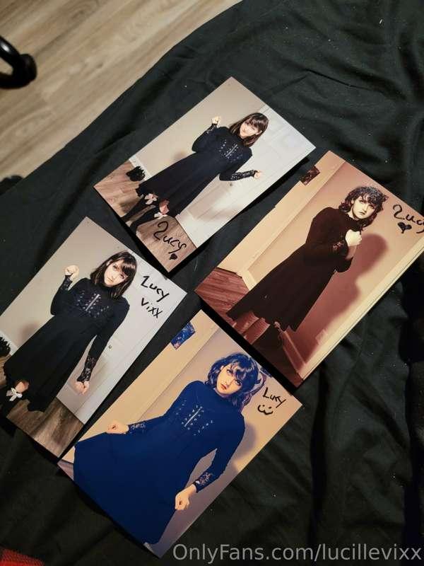 I printed off some 4x6 pictures with handwritten notes and a..