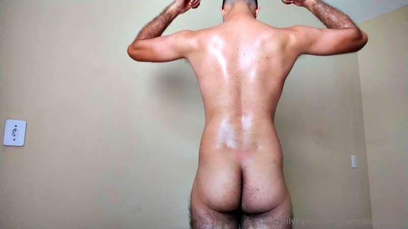 back biceps and abdominal workout naked