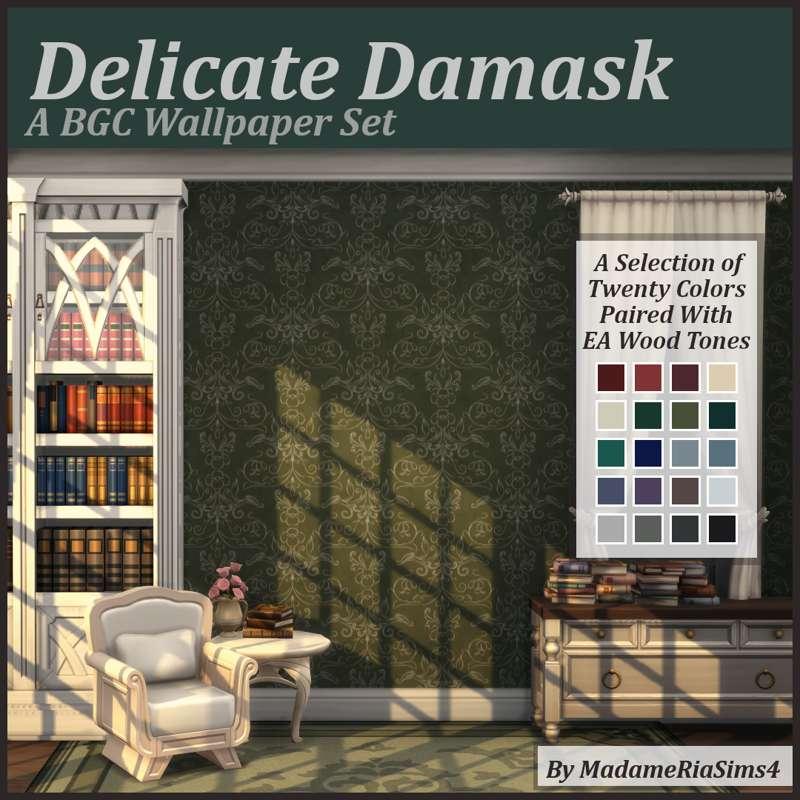 Delicate Damask Wallpaper Set