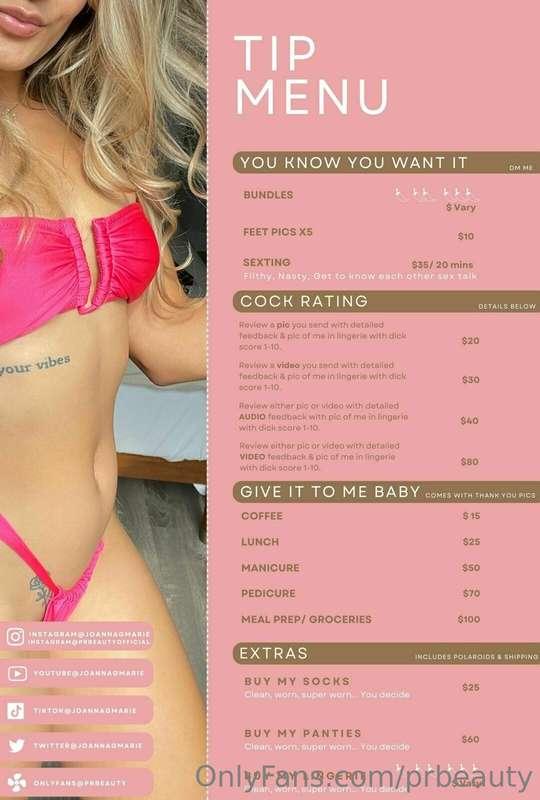DON'T FORGET TO GET SPOILED WITH THIS NEW TIP LIST ❤️

SPECI..