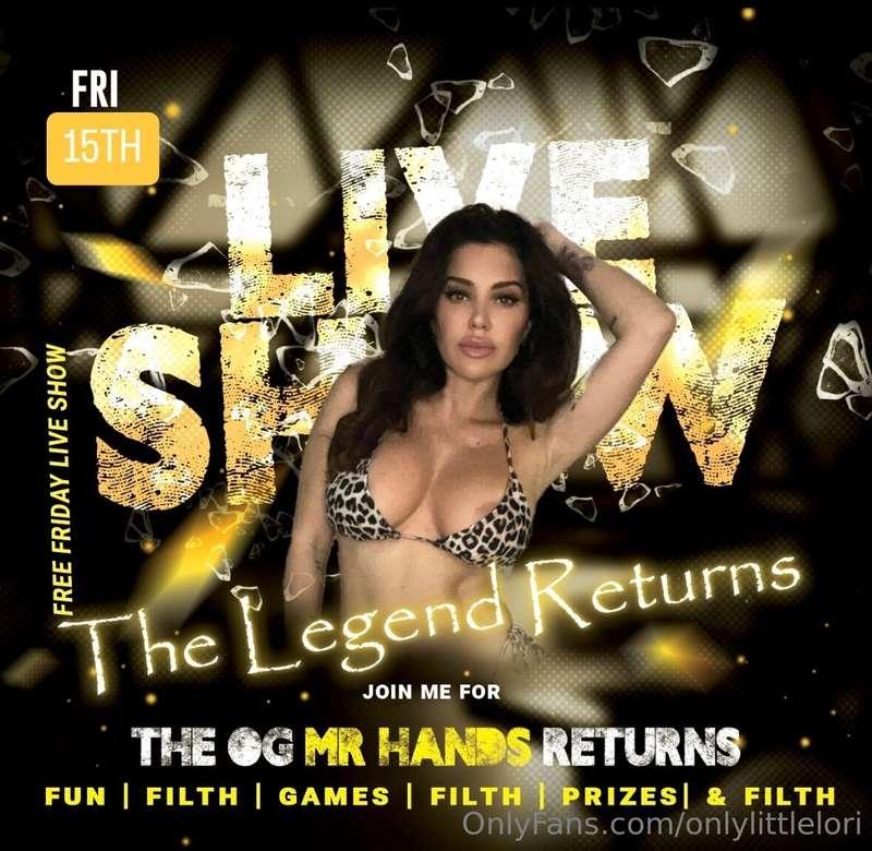 TOMORROW NIGHT.. FINALLY THE LIVE SHOW IS BACK!!! WOOOHOOO....