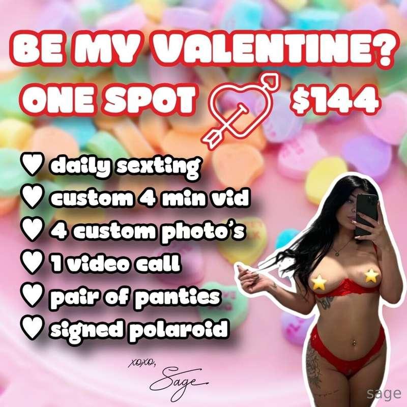 𝐁𝐄 𝐌𝐘 𝐕𝐀𝐋𝐄𝐍𝐓𝐈𝐍𝐄 💗𝖮𝖭𝖤 𝖲𝖯𝖮𝖳 𝖮𝖭𝖫𝖸 ➪ $144!♡︎ DAILY SEXTING FOR T..