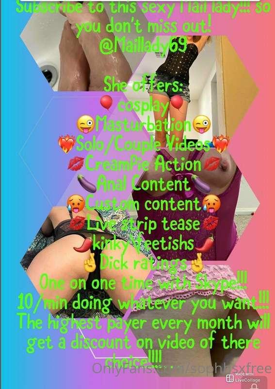 Go subscribe to this babe😍 see image for what she offers!  T..