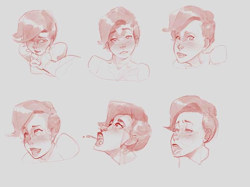 Different Krispy expressions sketch 