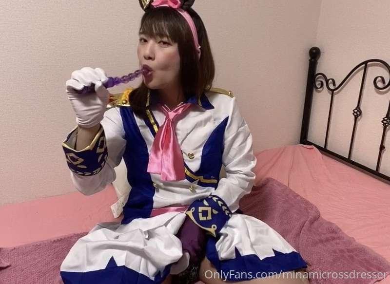 Wearing Japanese anime cosplay and anal masturbation 💖 Play ..