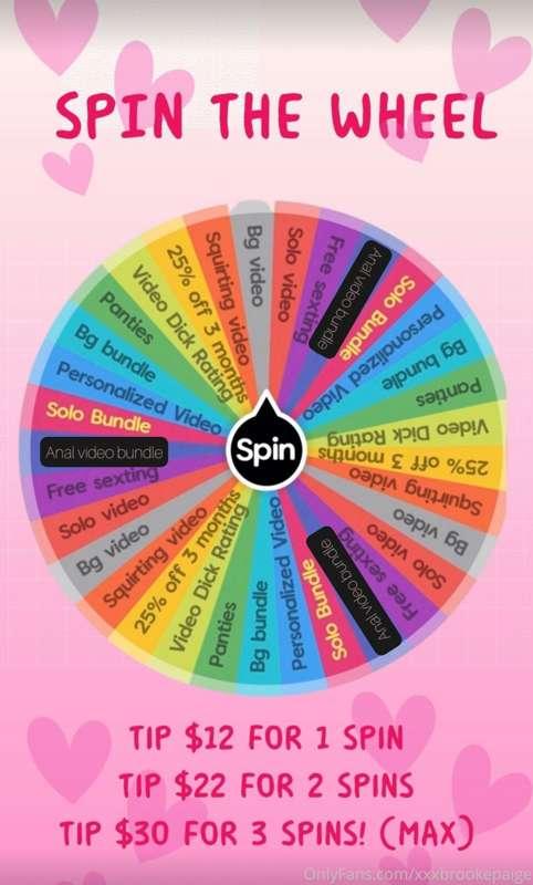 SPIN THE WHEEL! ⤵️ 1 SPIN: $12 2 SPINS: $22 3 SPINS (max): $..