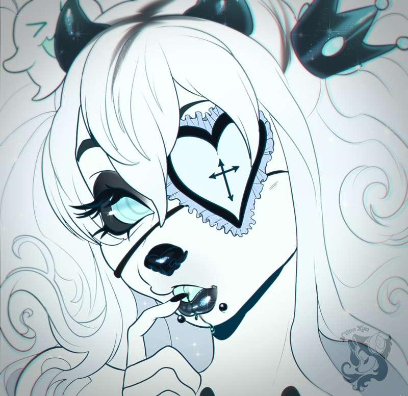 🖤Ghost Kiss🖤 Final art + Sketch