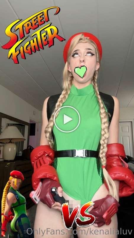 cammy street fighter using her favorite vibrator!! 😈 put the..