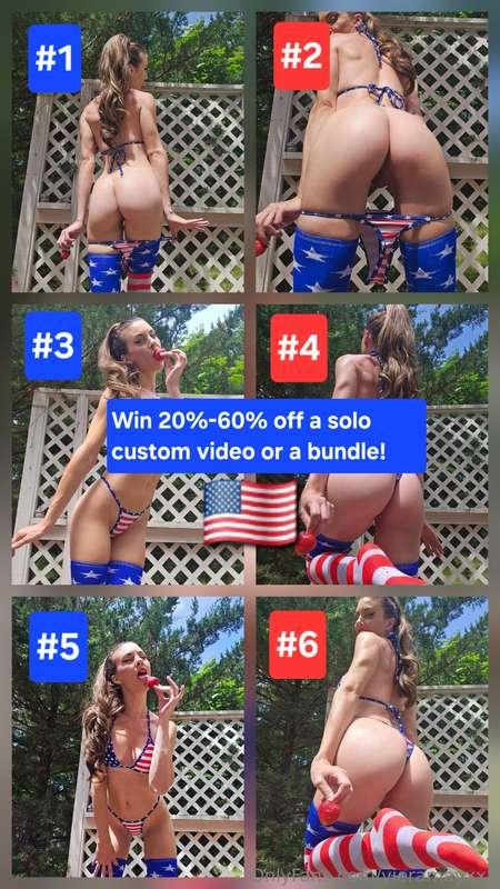 🇺🇸DM me a number #1-#6 to play!!🇺🇸 Win 20%-60% off a solo cu..