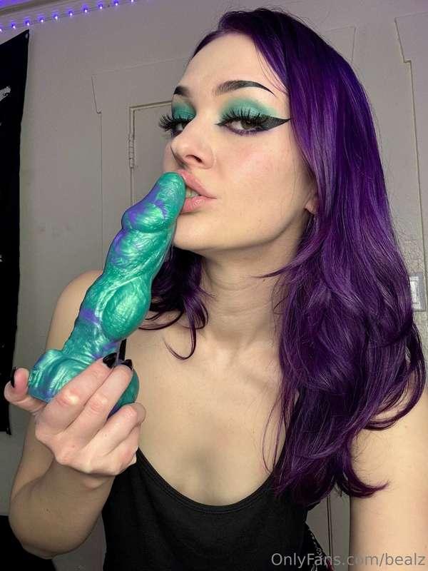 Posing with my new dildo that I’ll be posting the video for ..