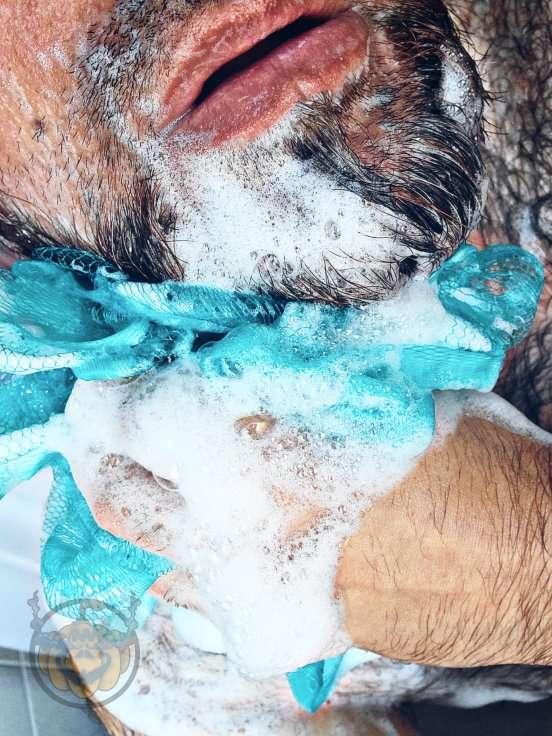 Getting clean before slipping in to bed..