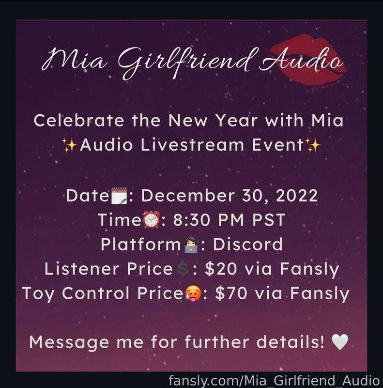 It’s December! That means the streaming event is coming up! Celebrate this past year and upcoming new year with me. 😏 

Message me for any details. 💋🤍