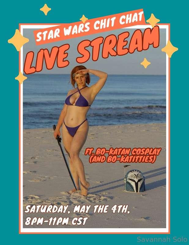 STAR WARS LIVE STREAM SATURDAY! THERE WILL BE BO-KATAN COSPL..