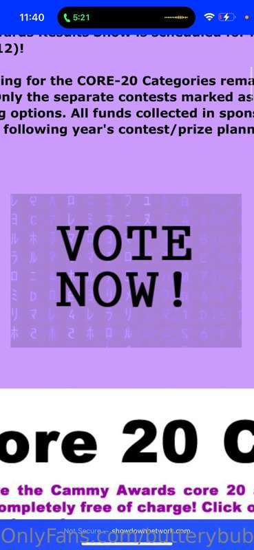 voting ends SOON!! go to cammyawards.com and press VOTE NOW ..