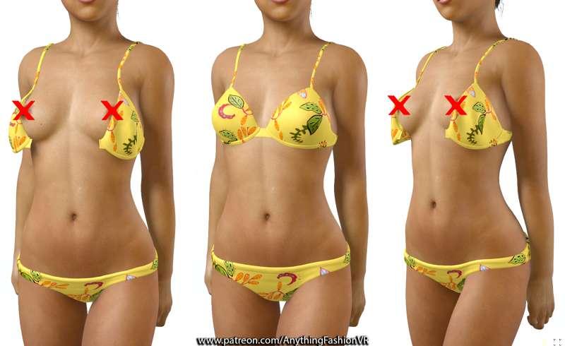 Yellow floral bikini undressed state