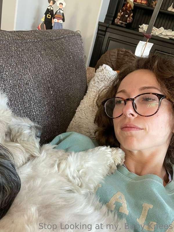 2 girls 1 couch. Her paw choked me shortly after this lil ph..